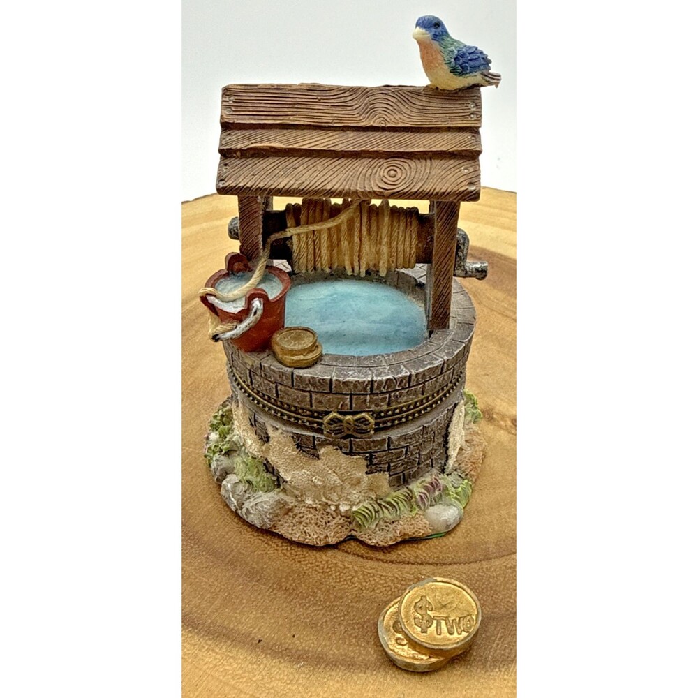 Vintage Direct Connection Make A Wish Wishing Well Trinket Box Coins 4"